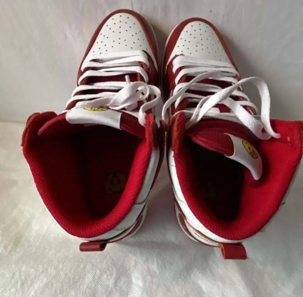 Secryt Death High Top Sneakers Red and‎ White SIZE 7, New Condition